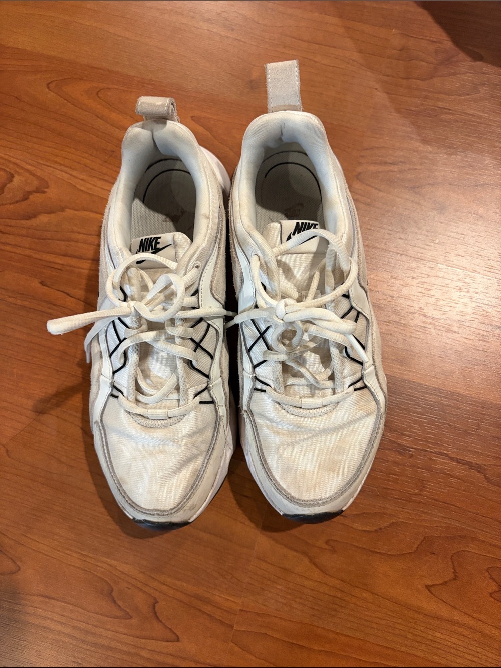 Nike White Athletic Lace-Up Sneakers with Black Accents